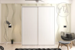 ARMARIO 2 PUERTAS CORREDERAS + CAJONERA INTERIOR MOD. PUZZLE EN COLOR NIEVE