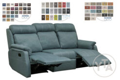 SOFÁ 3 ASIENTOS CON 2 MÓDULOS RELAX MOD. HERA. APERTURA PALANCA. COLOR A ELEGIR.